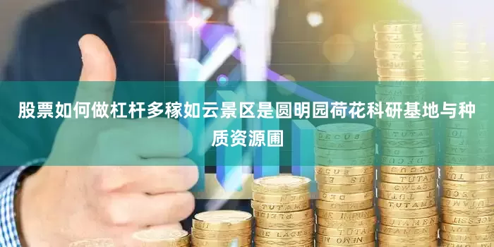 股票如何做杠杆多稼如云景区是圆明园荷花科研基地与种质资源圃